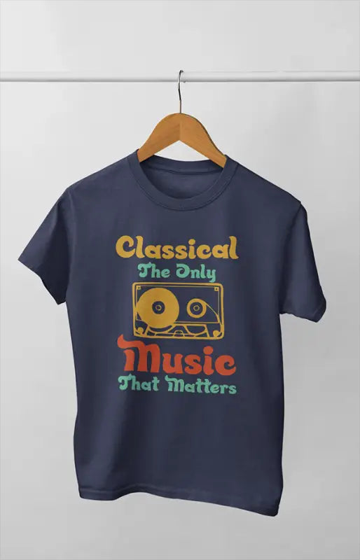 Women’s Half Sleeve Round Neck Music Matters - XS / Navy Blue